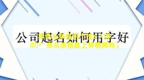 弃命从杀格的个性6「弃 🪴 命从杀格是上等格局吗」